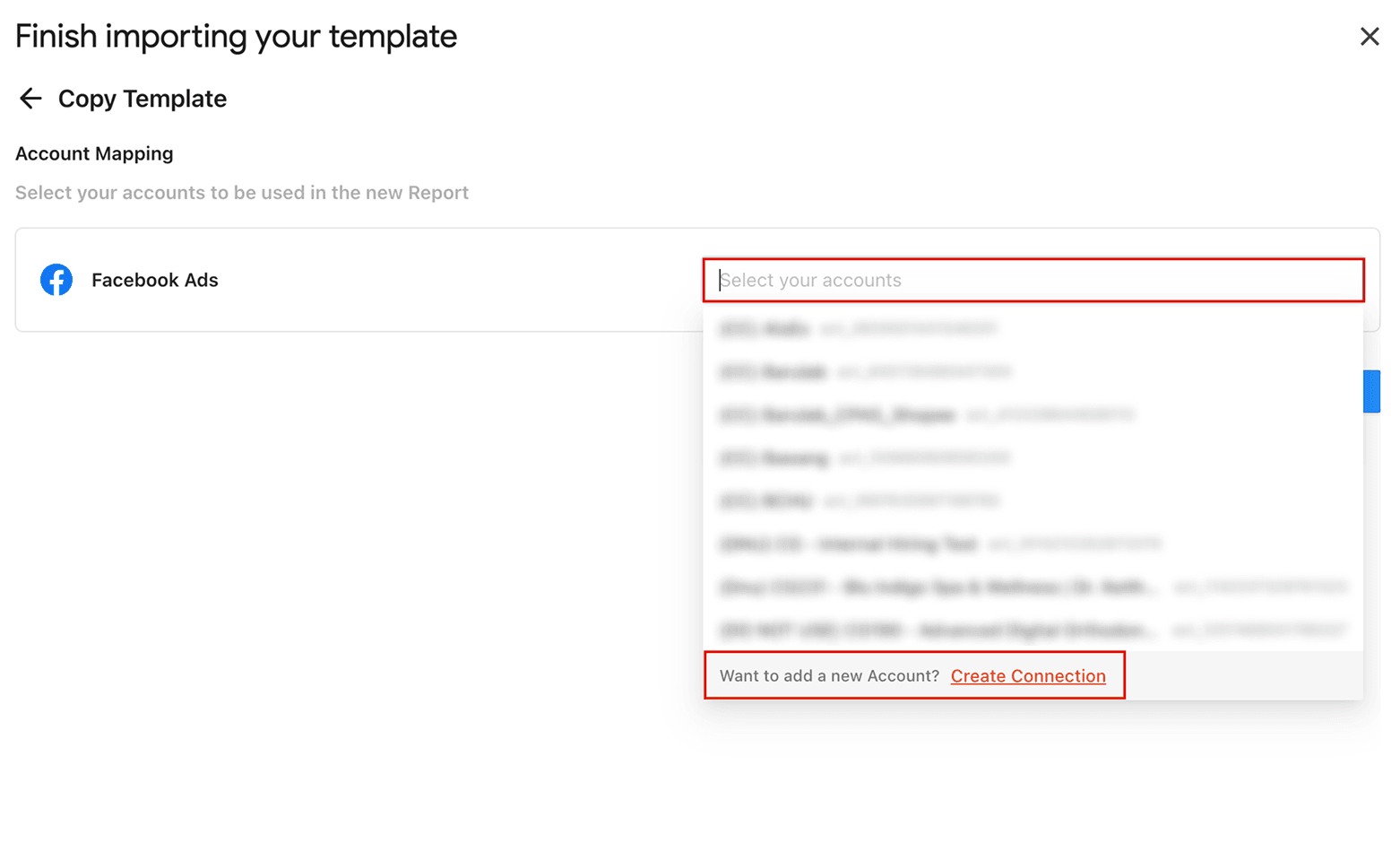 Import client's Facebook Ads accounts to Google Sheets