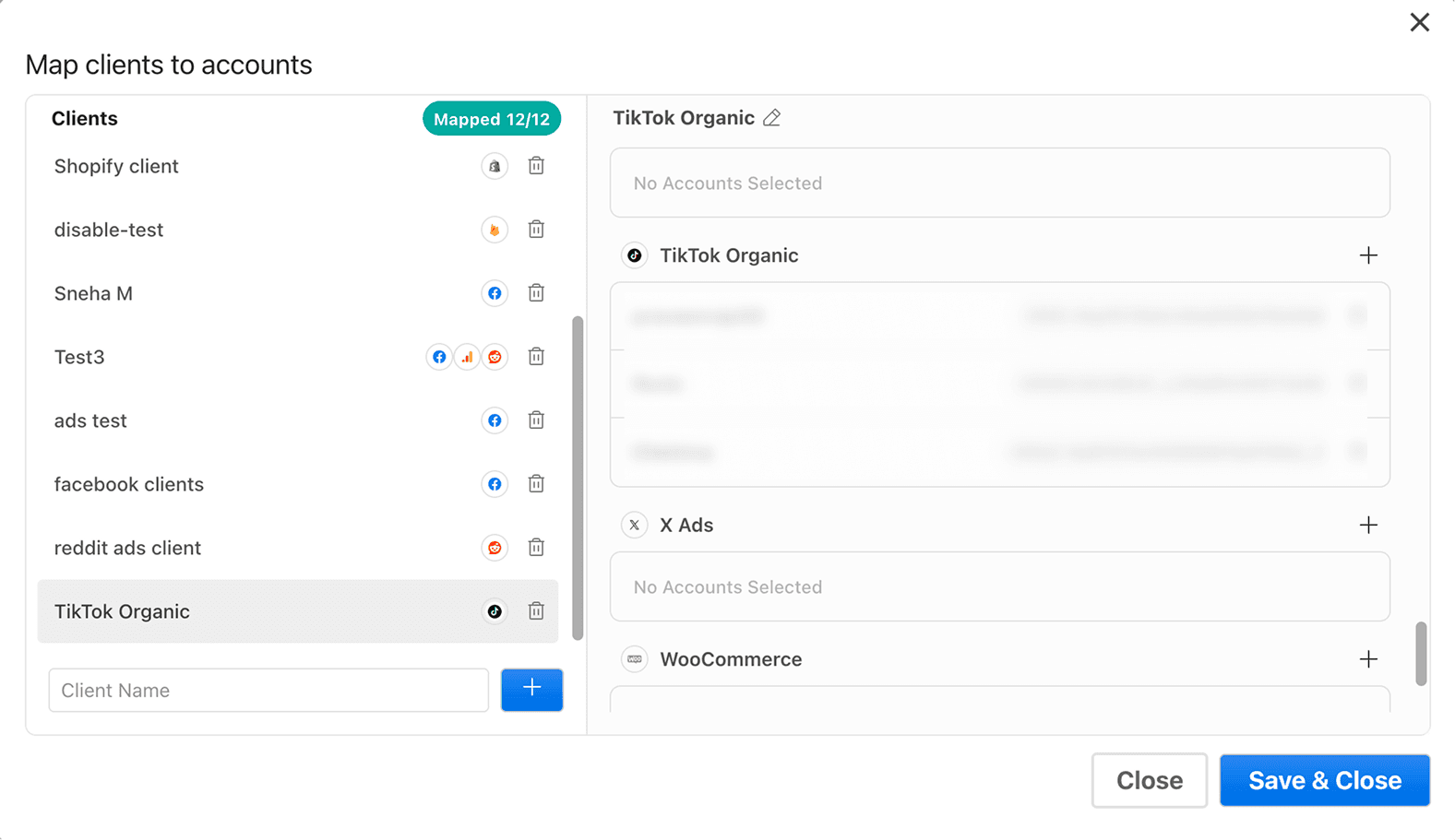 Map your client's TikTok Organic accounts to Google Sheets and manage everything in one place