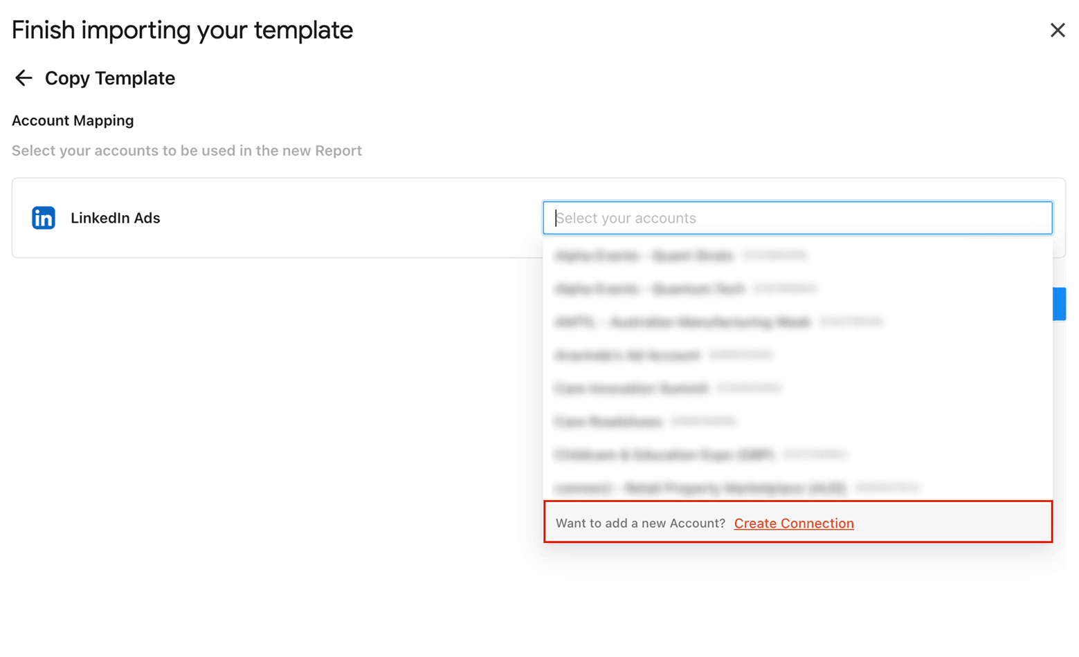 Import your client's LinkedIn Ads accounts to Google Sheets