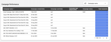Klaviyo - Email & SMS Campaign Report