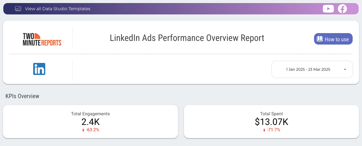 LinkedIn Ads Performance Overview Report