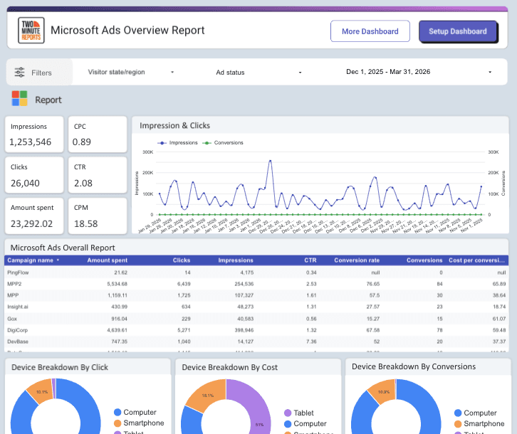 Microsoft Ads Overview Report