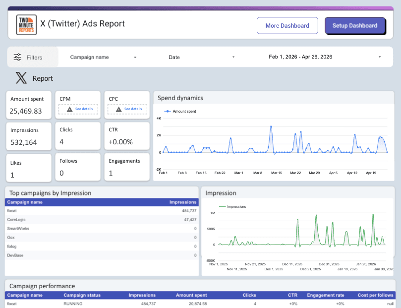 X (Twitter) Ads Report