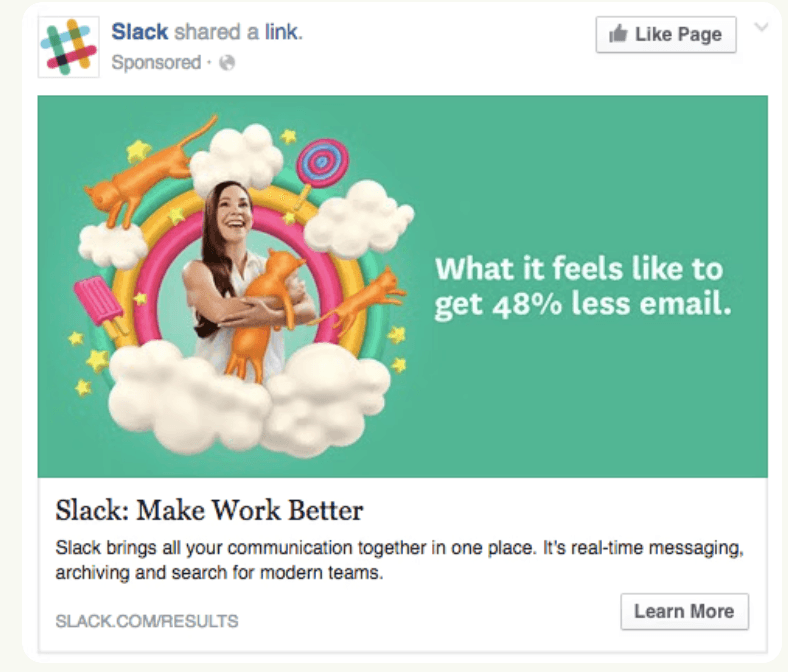 Facebook Ads Example - Slack
