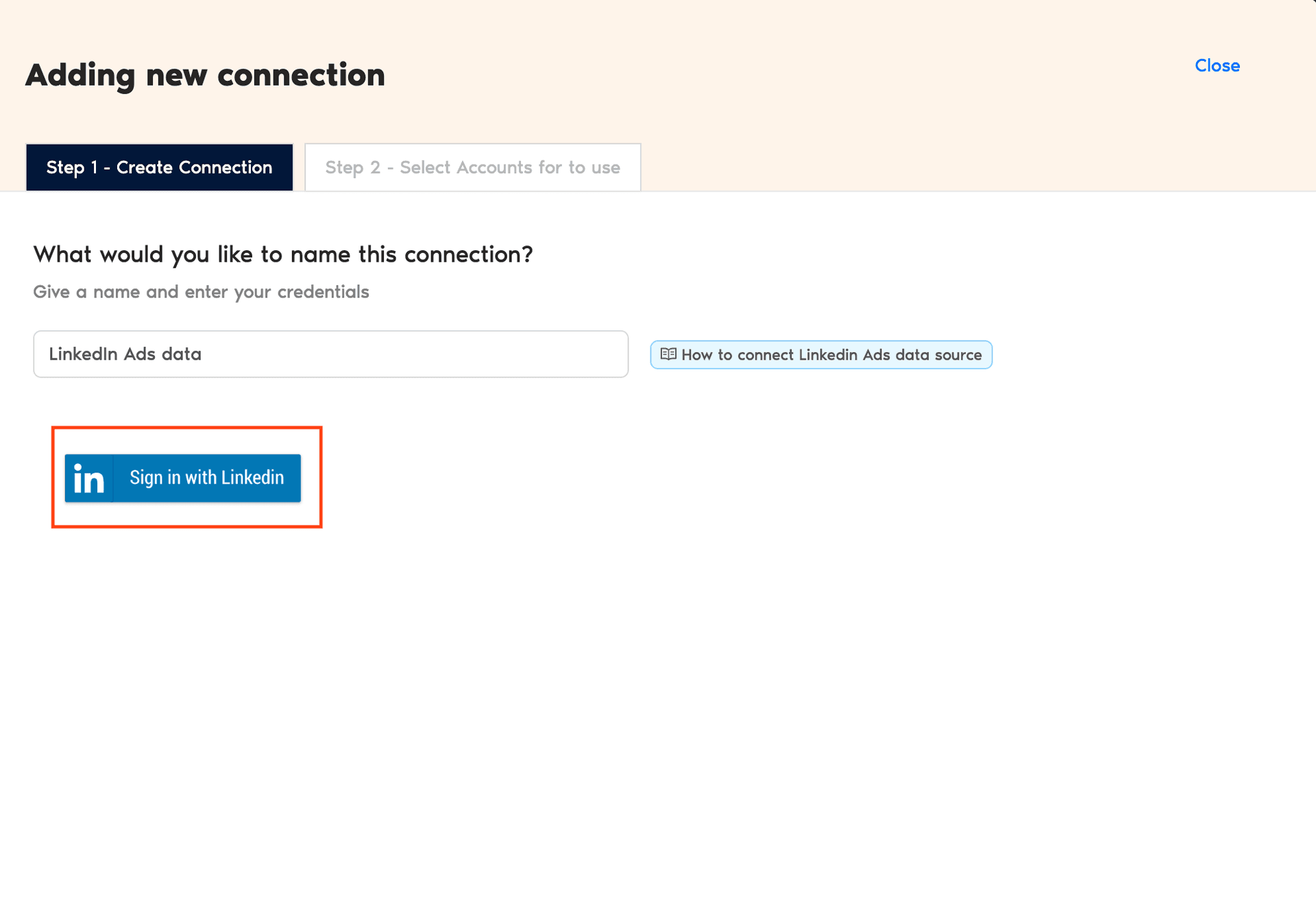 Adding new connection
