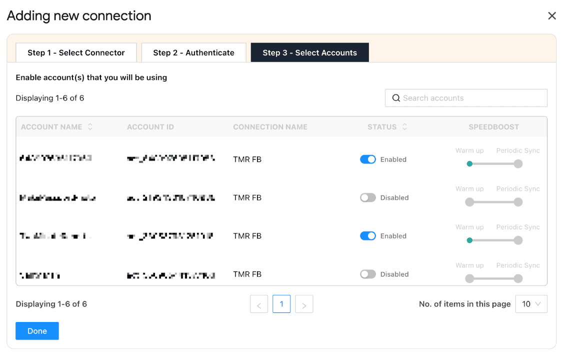 Select Facebook Ad accounts