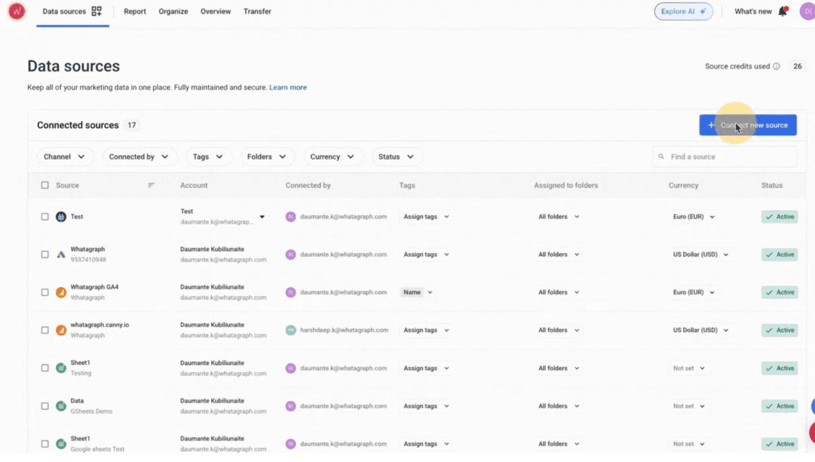 Whatagraph data source