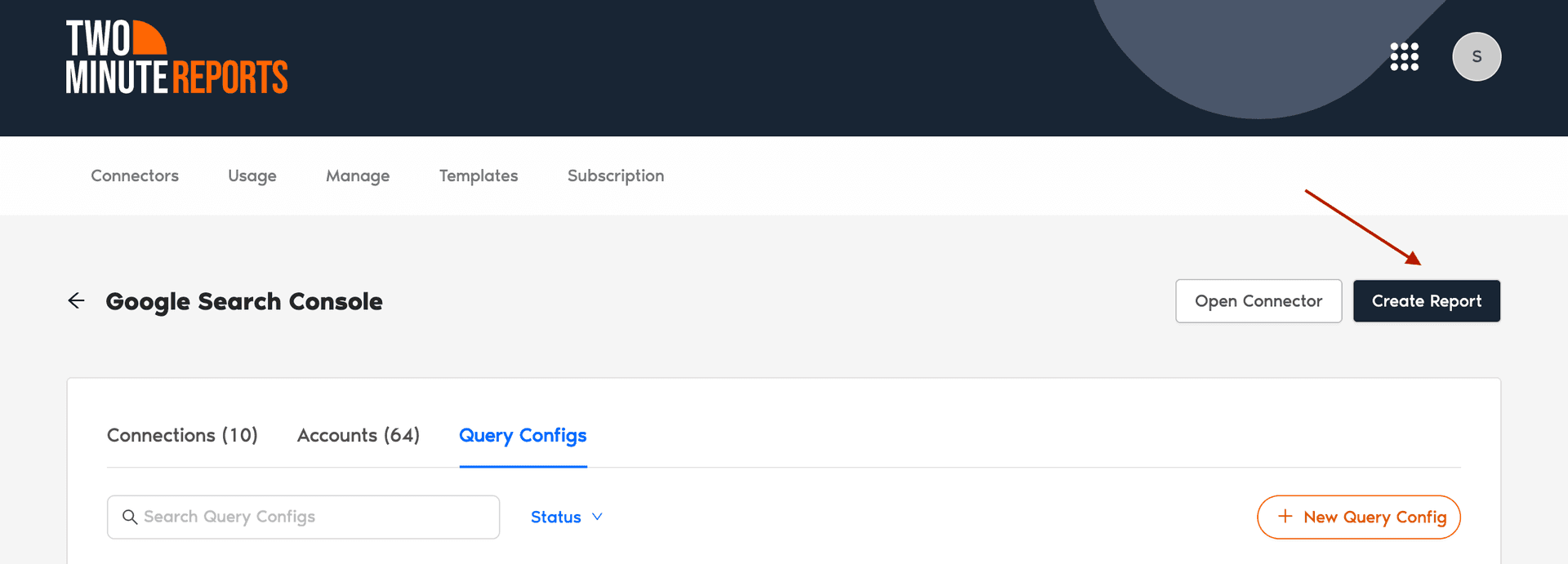 A snapshot indicating to click Create Report to build your keyword ranking report in Looker Studio