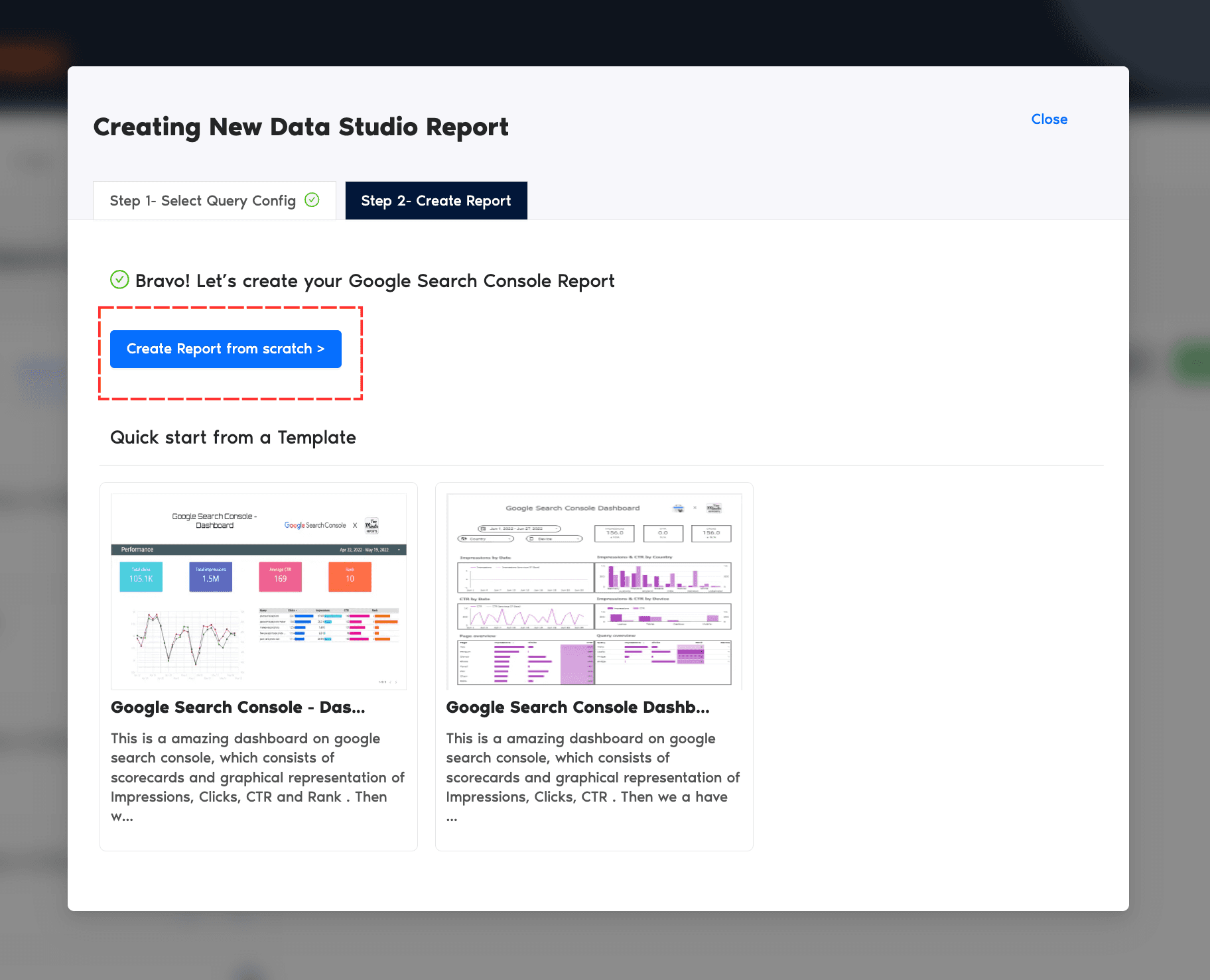 create report from scratch