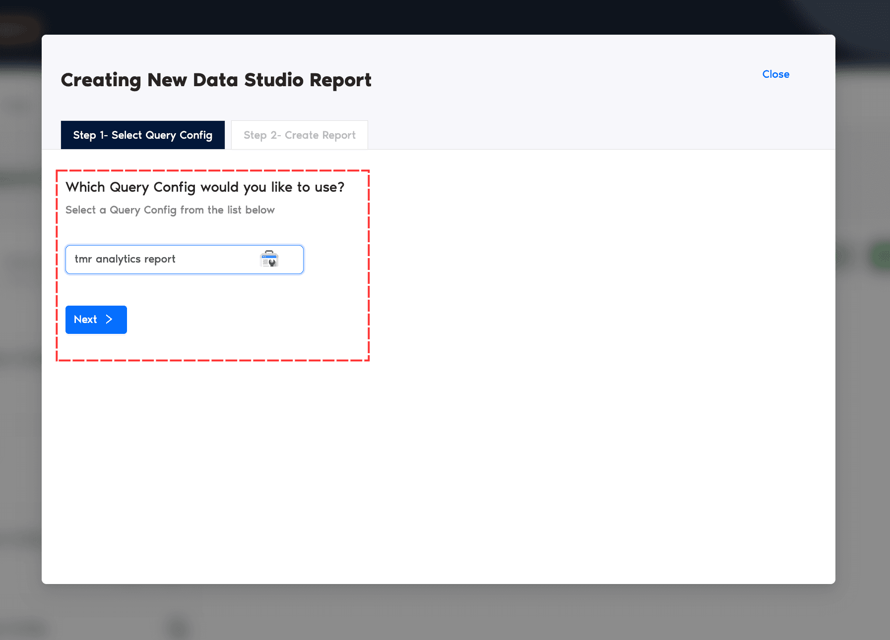 Select query config