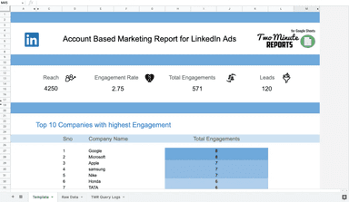 Account Based marketing report for LinkedIn Ads
