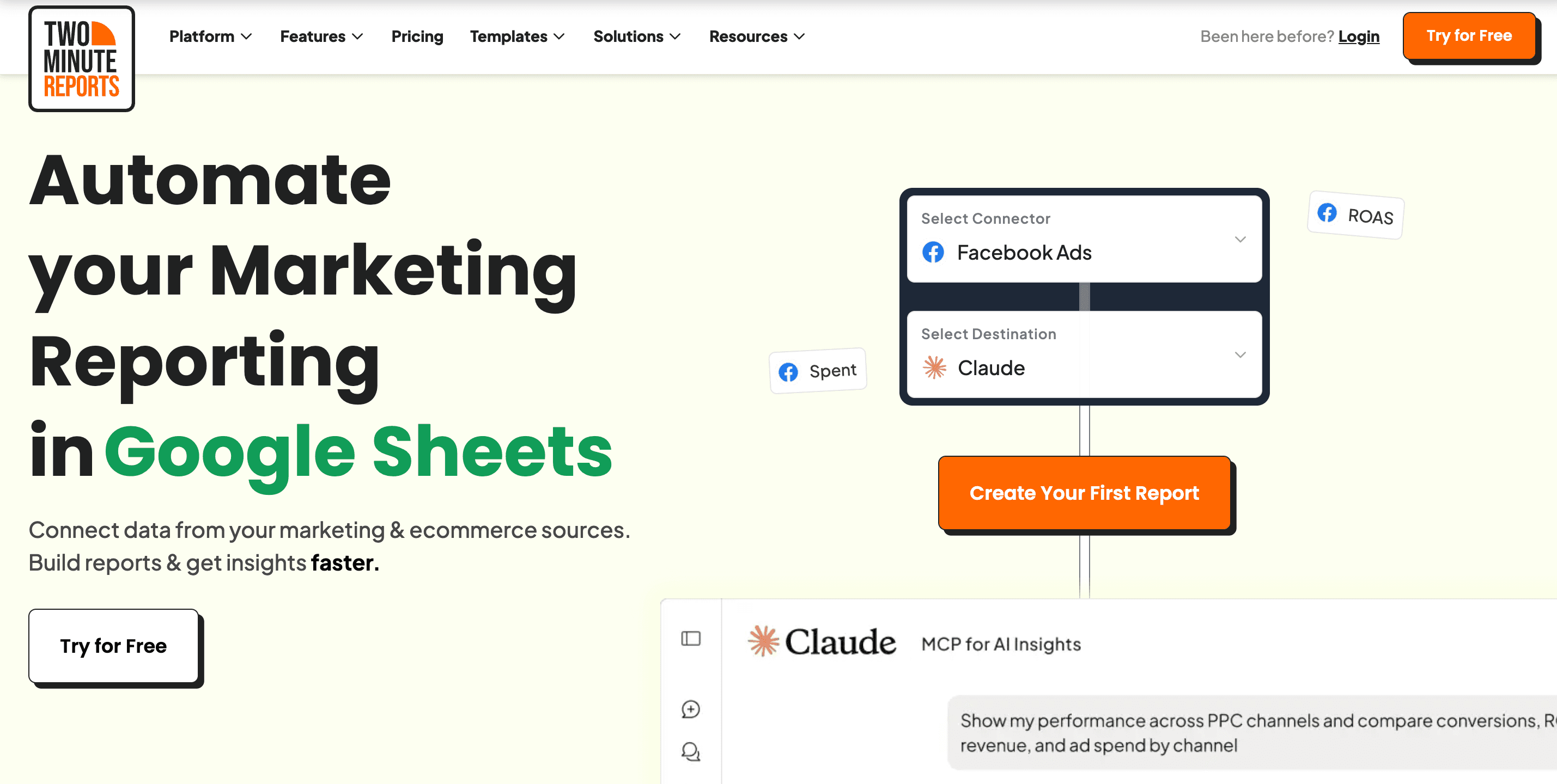 Two Minute Reports homepage