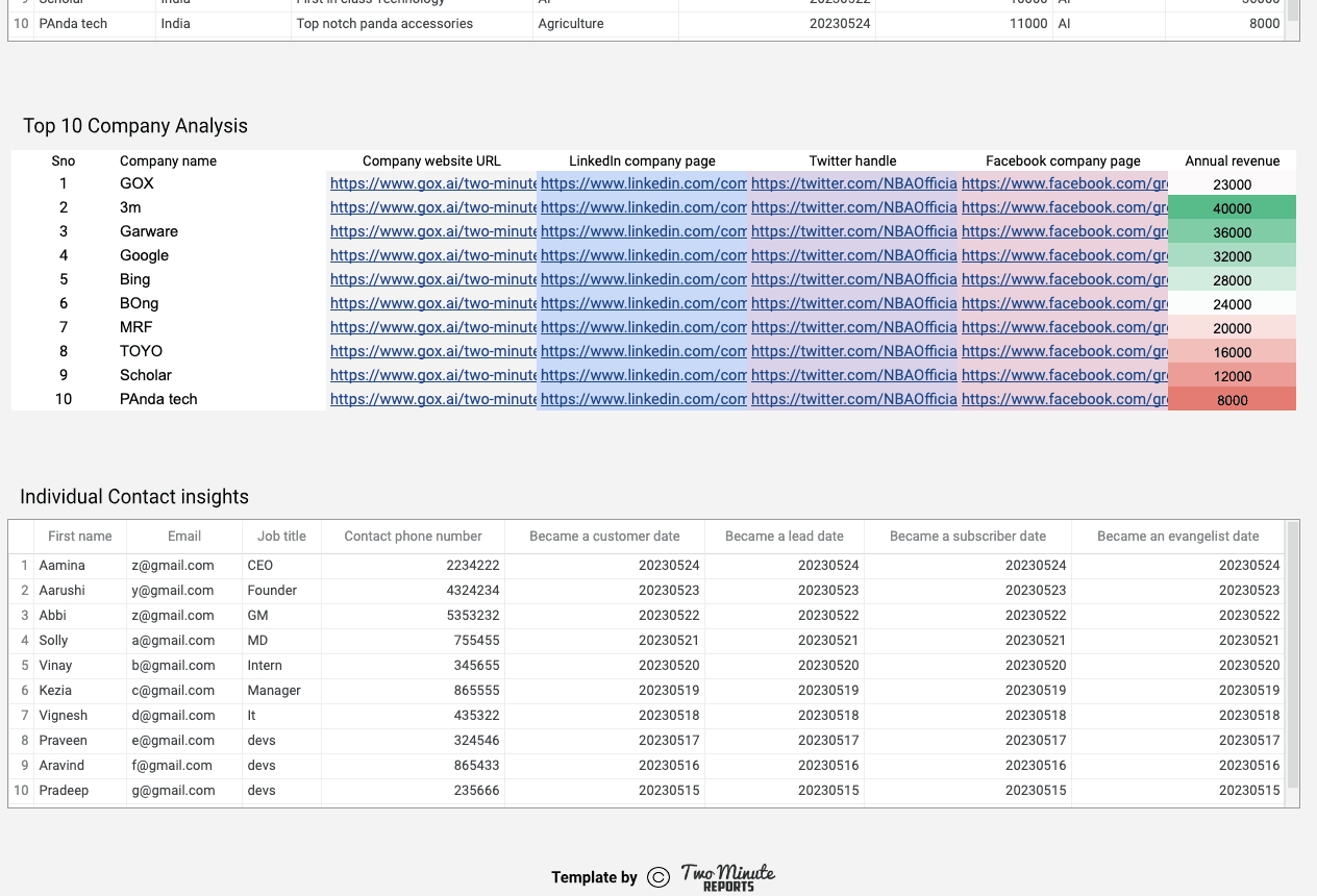 HubSpot - Company and User in depth Analytical Report