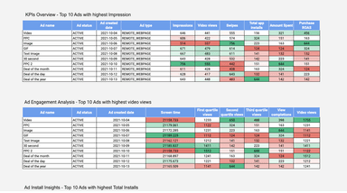 Snapchat Ads - Ad insights and Analytics Report