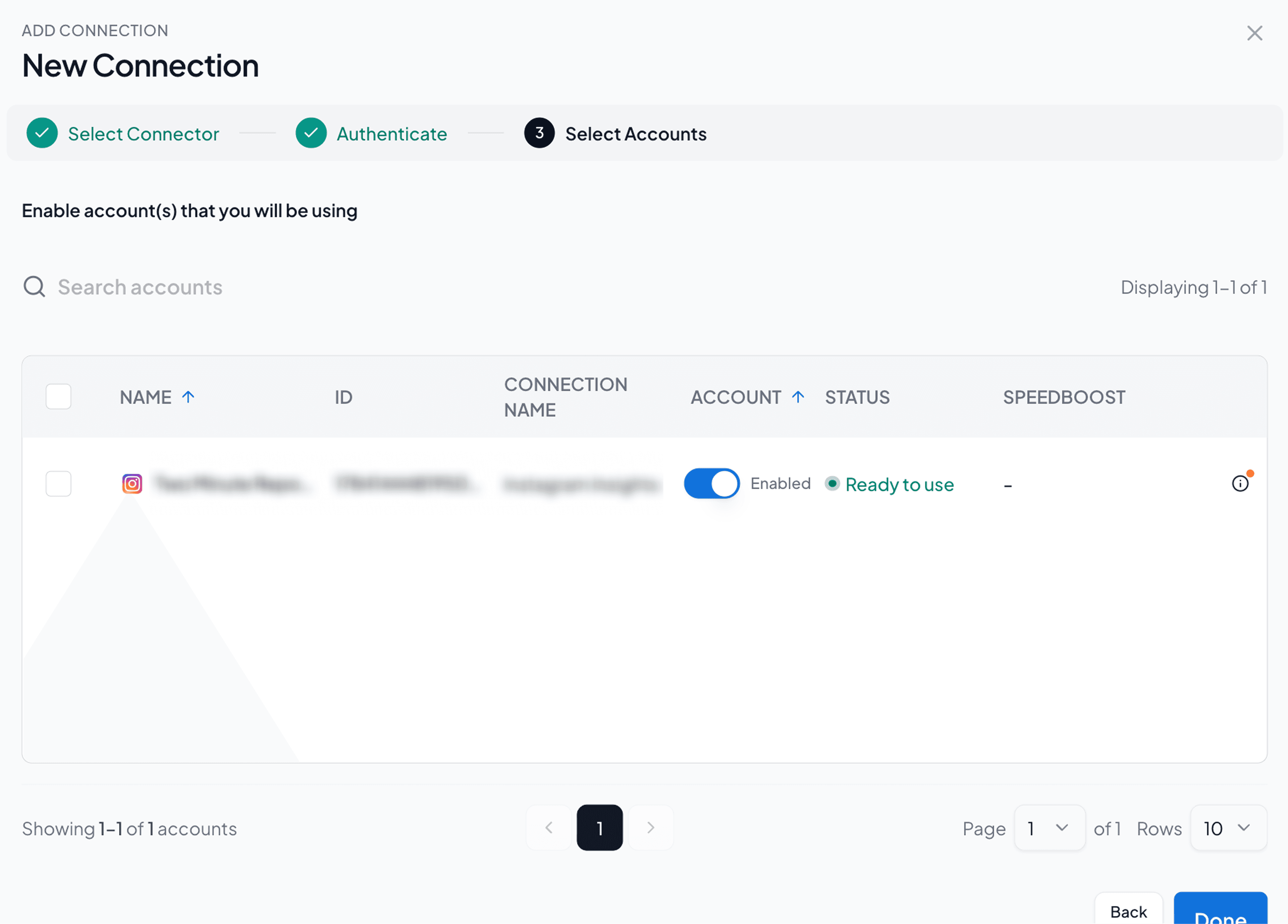 Enable the Instagram Insights accounts you want to track