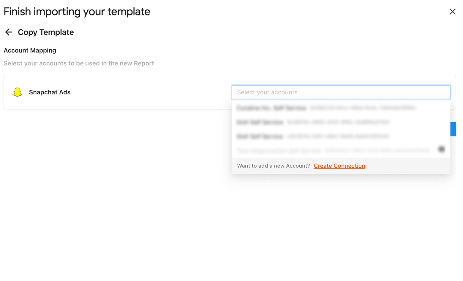 Import your client Snapchat Ad accounts to Google Sheets using Two Minute Reports