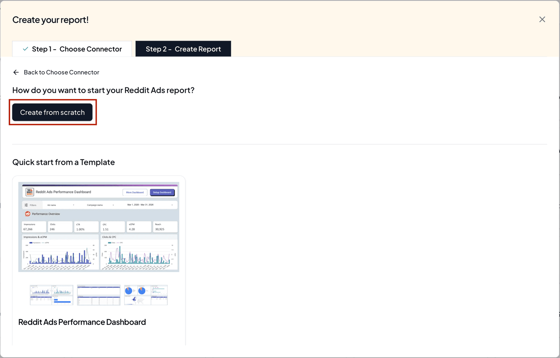 Click create from scratch to create your query config
