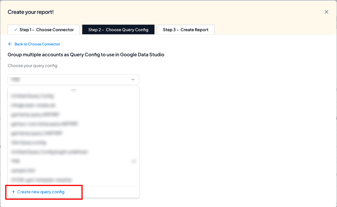 create query config
