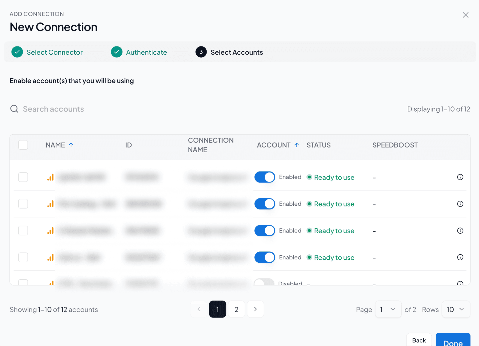 enable the GA4 accounts you want to track and analyze performance