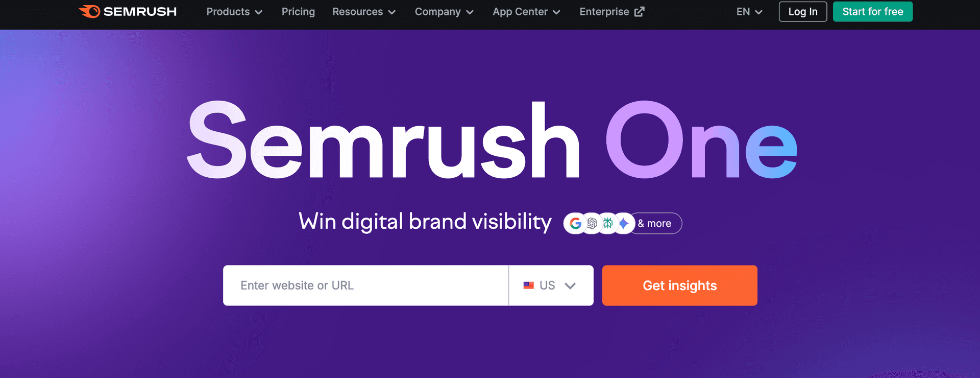 SEMrush home page
