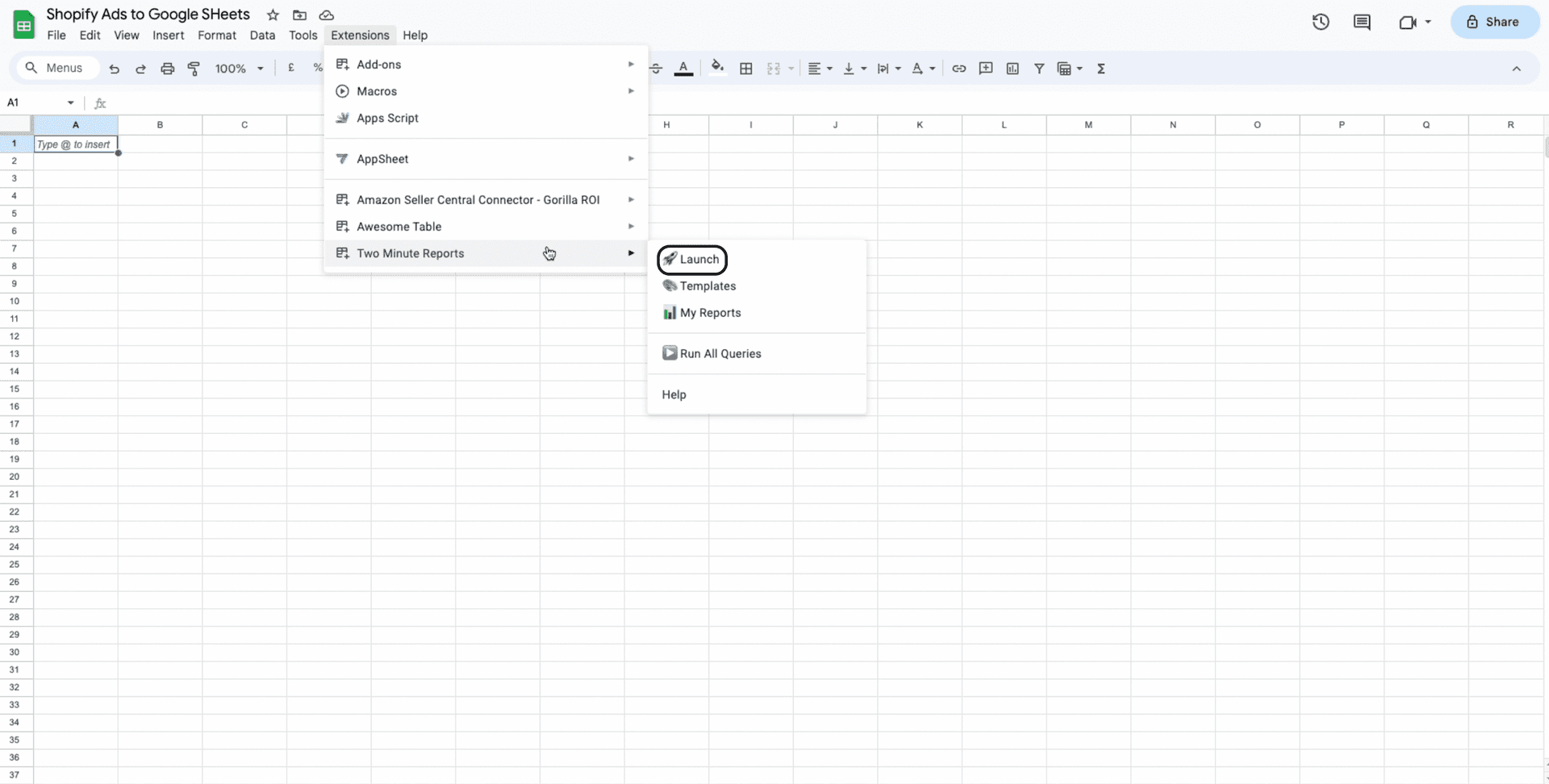 shopify to google sheets extensions