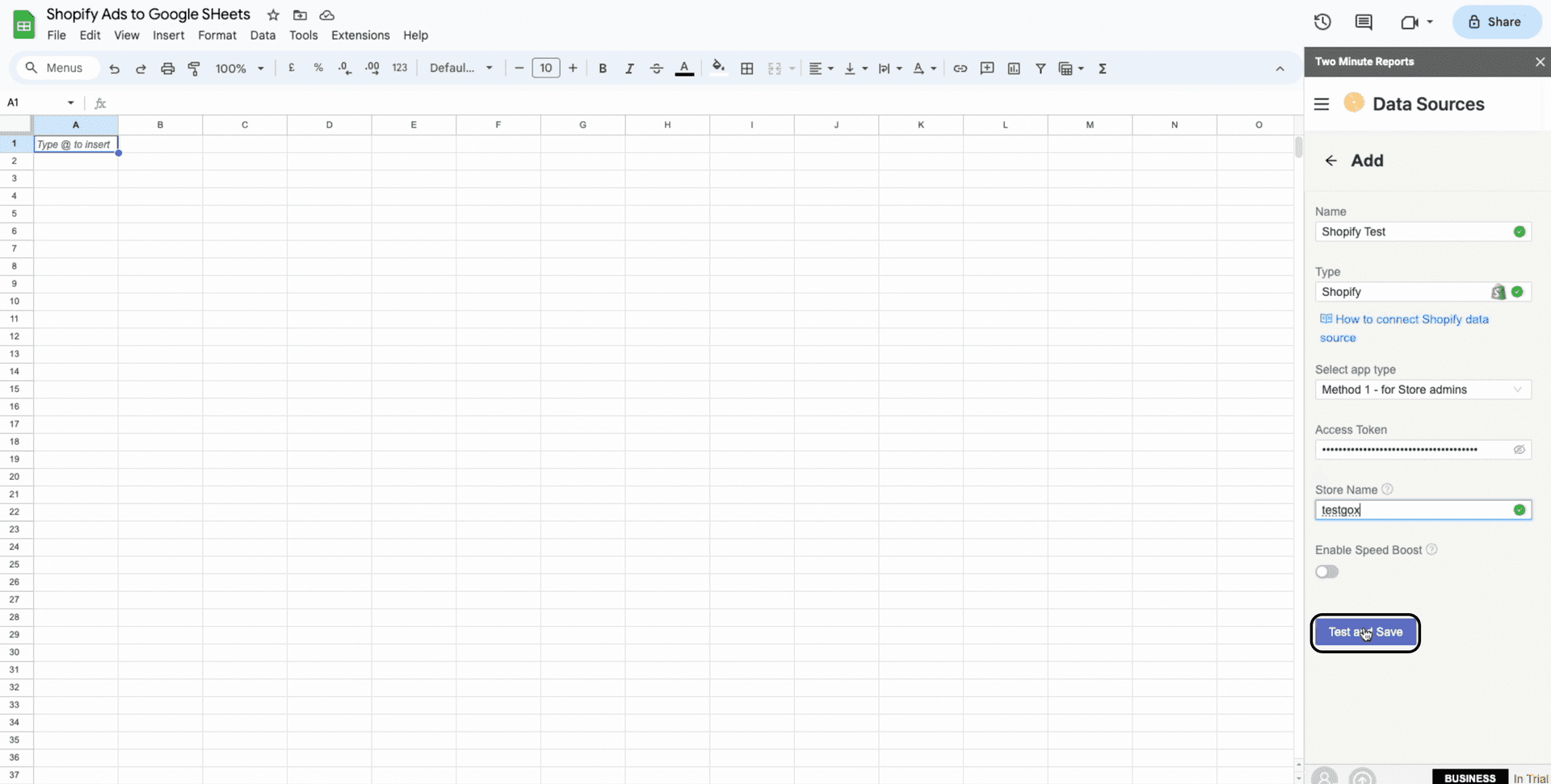 shopify to google sheets save
