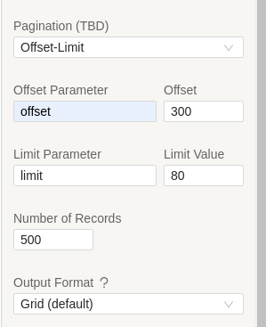Offset-limit pagination config