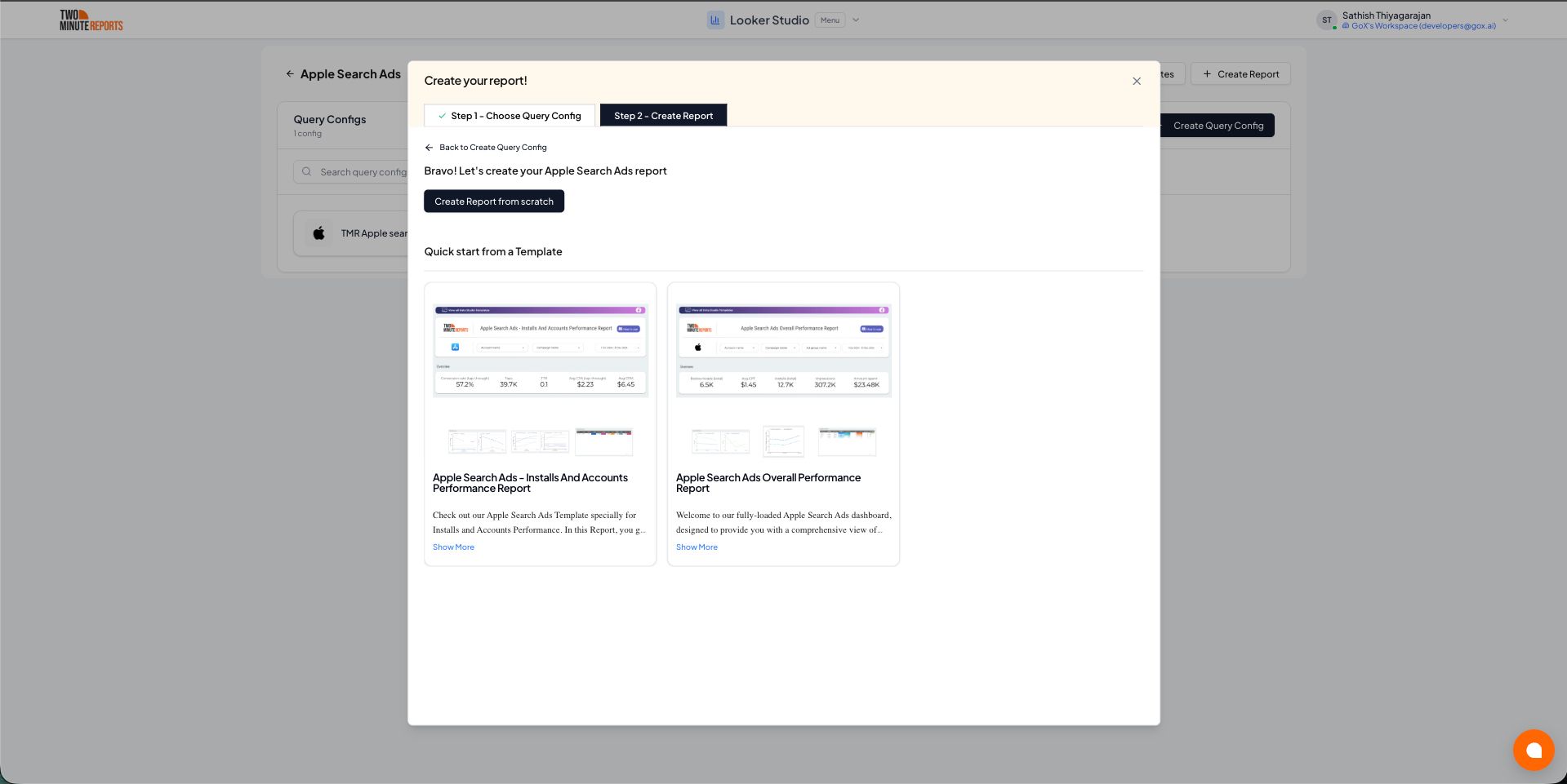 Create Report Finish