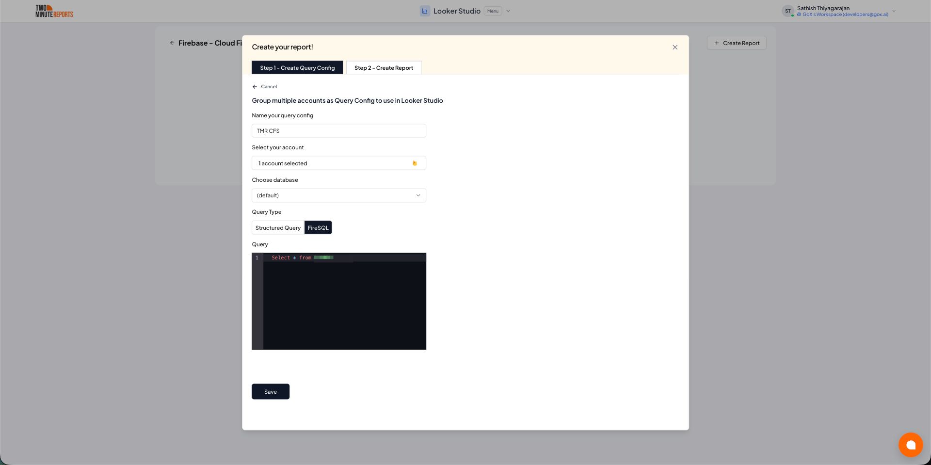 Create Query Config