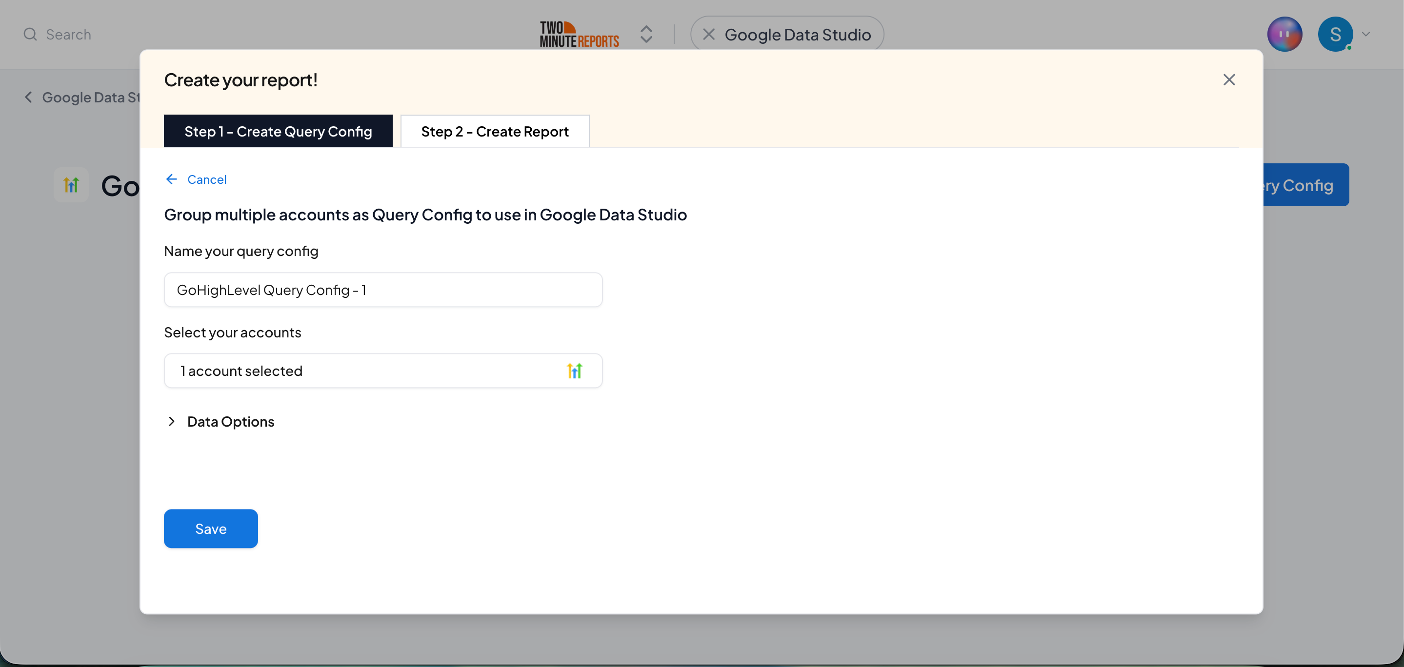 Create Query Config