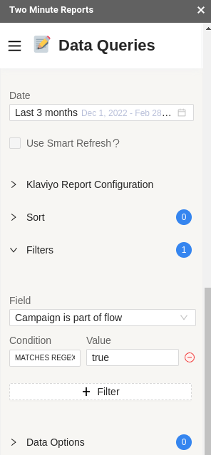 Filter for flows only in Google Sheets