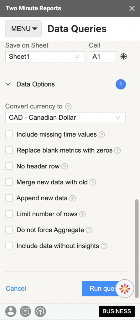 Selecting CAD from the currency dropdown