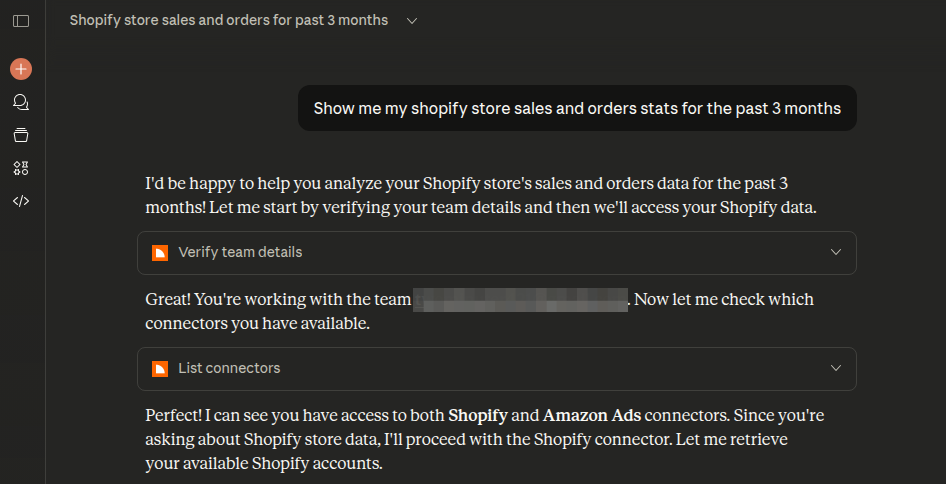 Shopify query in Claude
