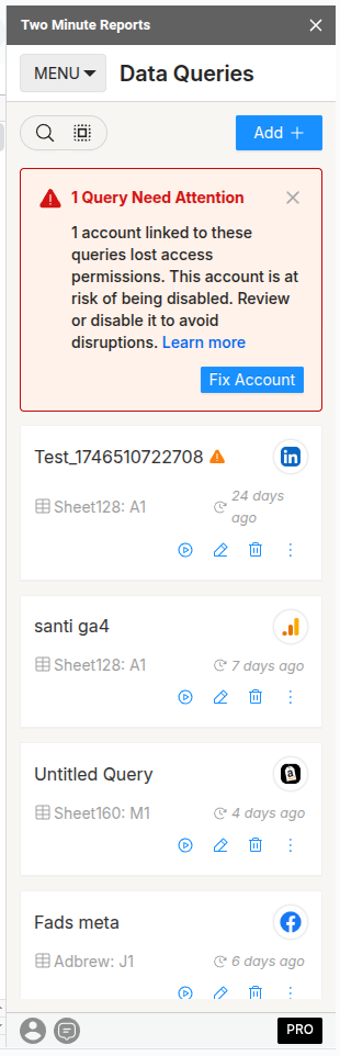 Error notice shown in the app