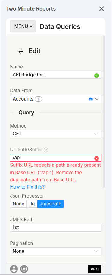 Duplicate path validation error shown on the Suffix URL field