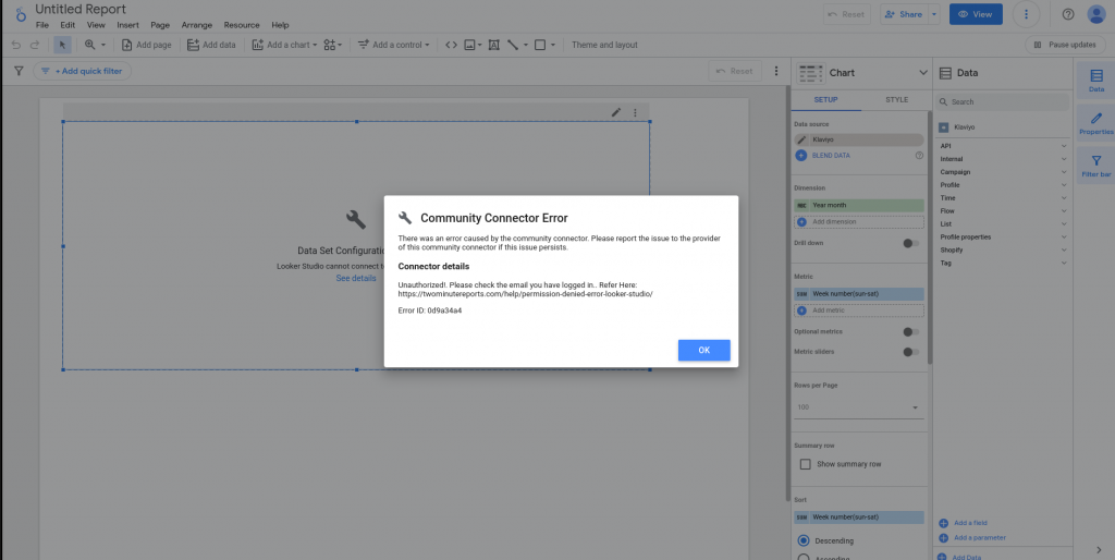 Permission denied error in Looker Studio