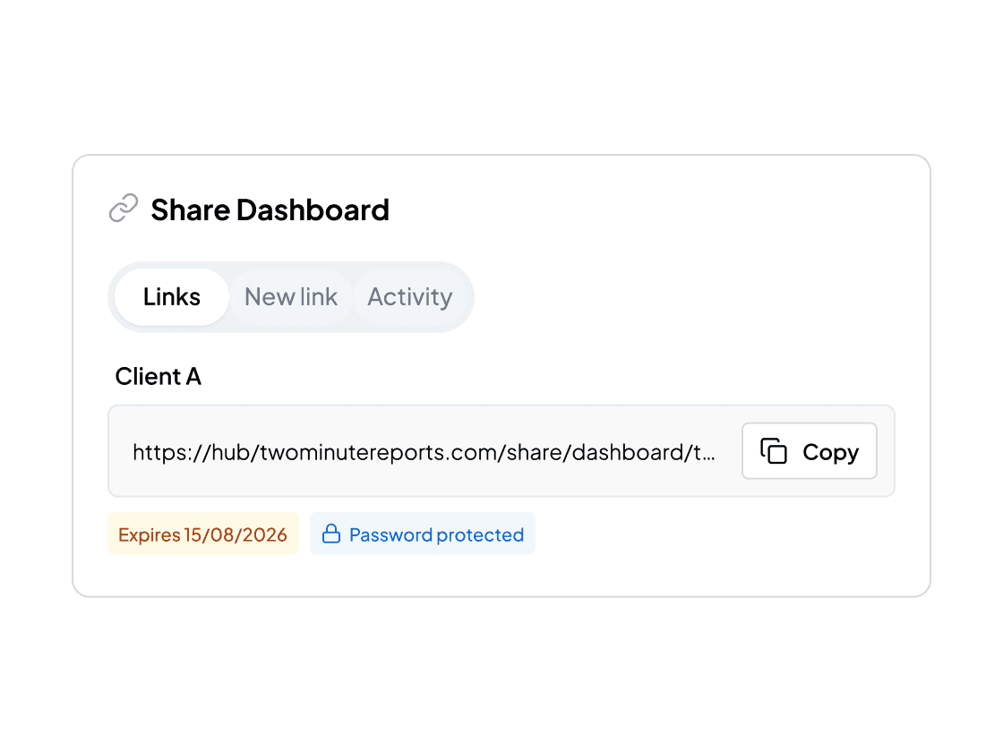 Dashboard sharing and scheduling options